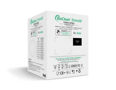 Luva para sala limpa Nitrílica BioClean Emerald box