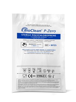 Luva para sala limpa de Policloropreno BioClean P-Zero BAG