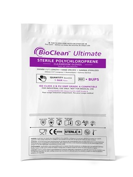 Luva para sala limpa de Policloropreno BioClean Ultimate