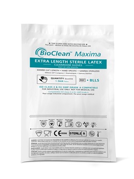 Luva de látex estéril para Sala Limpa BioClean Maxima BLLS bag