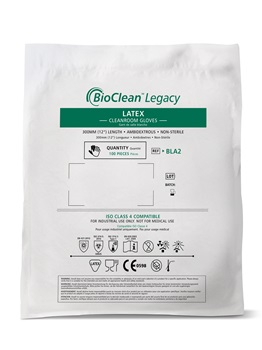Luva de látex não estéril para Sala Limpa BioClean Legacy BLA2 bag